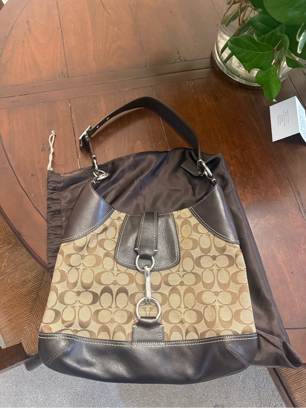 Vintage Y2K Coach Hobo shoulder bag in signature monogram pattern from 2006